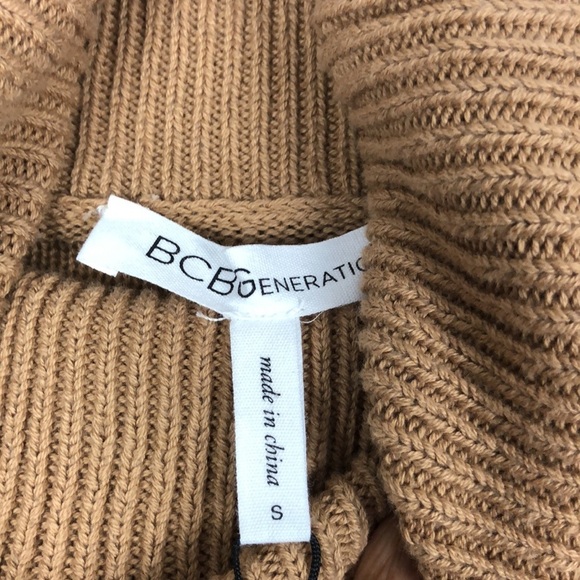 BCBGeneration women’s brown long sleeve turtleneck knit asymmetric bottom Small - Picture 5 of 5